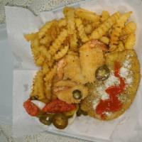 Fish & Shrimp Combo  · 1 filet, 3 shrimps, and seasoned fries.