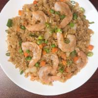 Hibachi Shrimp Fried Rice  · Shrimp, Onion, Carrot, Peas, Scallion