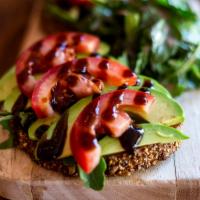 Avocado Toast · Arugula with balsamic reduction.