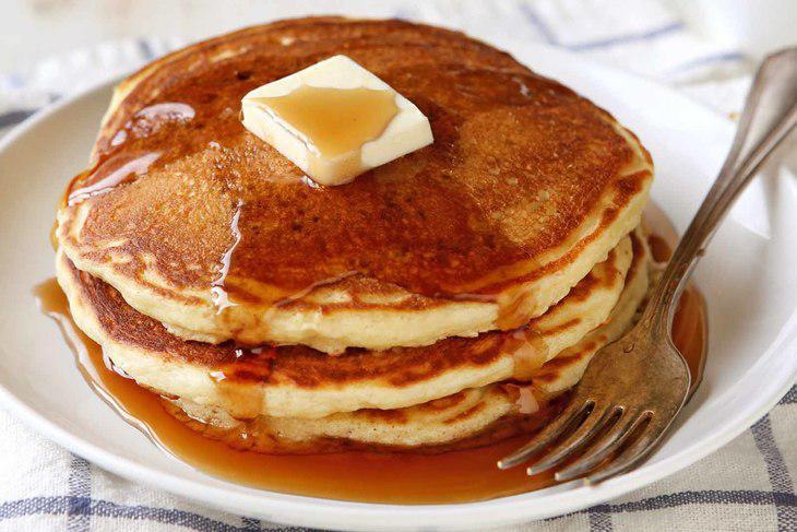 3 Buttermilk Pancakes · Served with real butter and 100% pure natural syrup.
