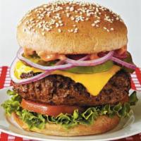8. California Burger · With avocado, mozzarella cheese and ranch dressing.