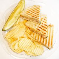 6. Chicken Fajita Panini · Grilled chicken, roasted peppers, salsa and cheddar cheese. Hot grilled sandwich on European...