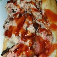 Pulled Pork Sandwich Plate · Delicious Smoked Pulled Pork on a 6