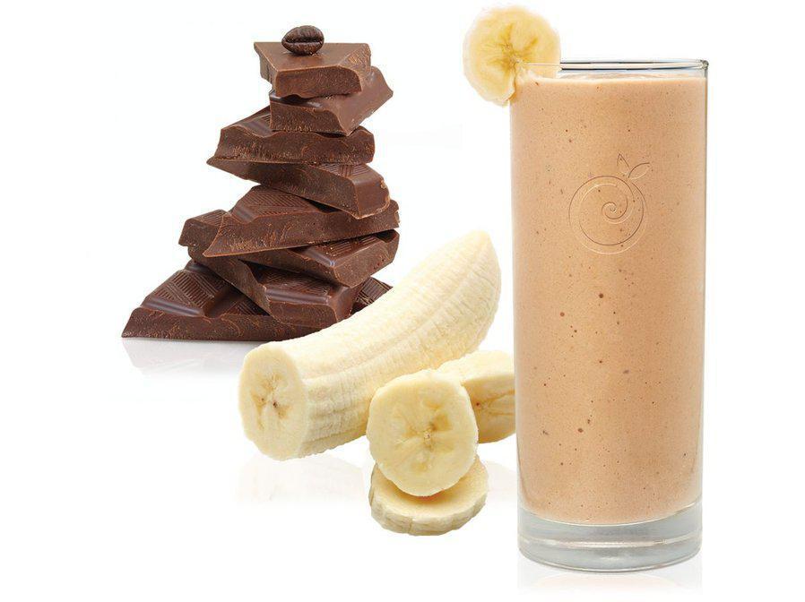 Chocolate Banana · Chocolate hazelnut frozen yogurt with non-fat milk and banana.