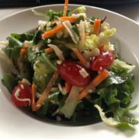 Piatto House Salad · Romaine, arugula, radicchio, cucumbers, plum tomato, carrots, mozzarella and vinaigrette dre...