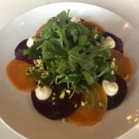 Beets Carpaccio · Roasted fresh red beets with balsamic & yogurt