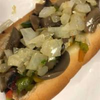 5. Philly Dog · Grilled onions, provolone cheese, jalapeno peppers, mushrooms.