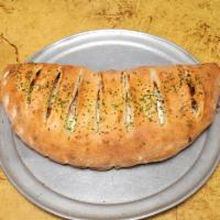 Calzone · Mozzarella and ricotta cheese. Add toppings for an additional charge.