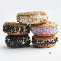 Ice Cream Cookie Sandwich Kit · Make 4 cookies a la mode or 2 gigantic ice cream cookie sandwiches! Choose your ice cream, 4...