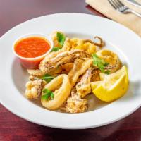 Calamari Fritti · Sauteed golden fried with your choice of arrabbiata or marinara sauce.