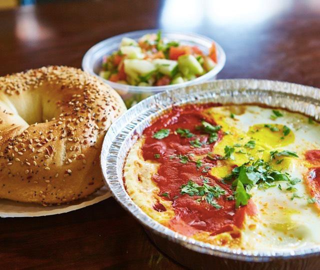 Shakshuka Platter · Eggs cooked with tomatoes, garlic, herbs and peppers.