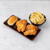 Mixed Chicken Combo with 1 Roll · Served with french fries.