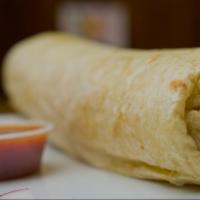 Super Burrito · Flour tortilla with choice of protein and comes with rice, beans, onions, cilantro, choice o...