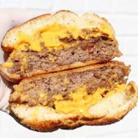 Philly Bacon Cheesesteak Burger  · Angus Patty, American Cheese, Philly Steak, Hickory Bacon, Caramelized Onions, Cheddar Chees...
