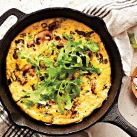 Mushrooms Frittata · Sauteed mushrooms, garlic, shallots, parmesan cheese & truffle oil over mix greens or potatoes