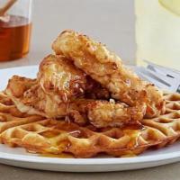 Chicken & Waffles · Fried Chicken over a Homemade Waffle