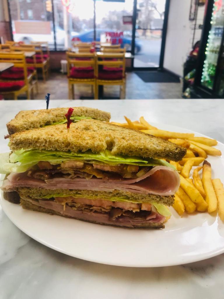 Ham BLT Sandwich · Served with french fries.