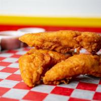 Two Tenders and Jumbo Waffle · Two Crispy Fried Chicken Tenders & Two Waffles. Any Style or Flavor. With Ranch and Syrup.