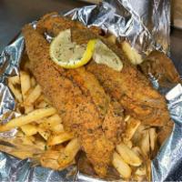 Fish & Chips · Whiting served with french fries.