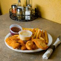 Chicken Fingers with French Fries · 