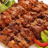 Beef Bihari Kabab · Beef fillets seasoned with Pakistani mix spices and char grilled on skewers.