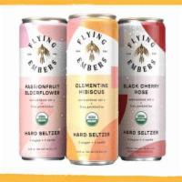 Flying Embers Seltzer Can · 5% ABV - 12oz Can - Made with simple ingredients and hints of our favorite fruits. Never mad...