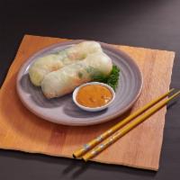 Salad Rolls · Fresh vegetables wrapped in soft rice paper.