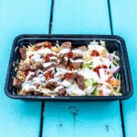 1. Beef & lamb over Rice plate  · Thin beef and lamb slices, basmati rice, white sauce and hot sauce.