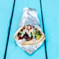 11. Beef & lamb Wrap · Beef and lamb slices on pita bread.