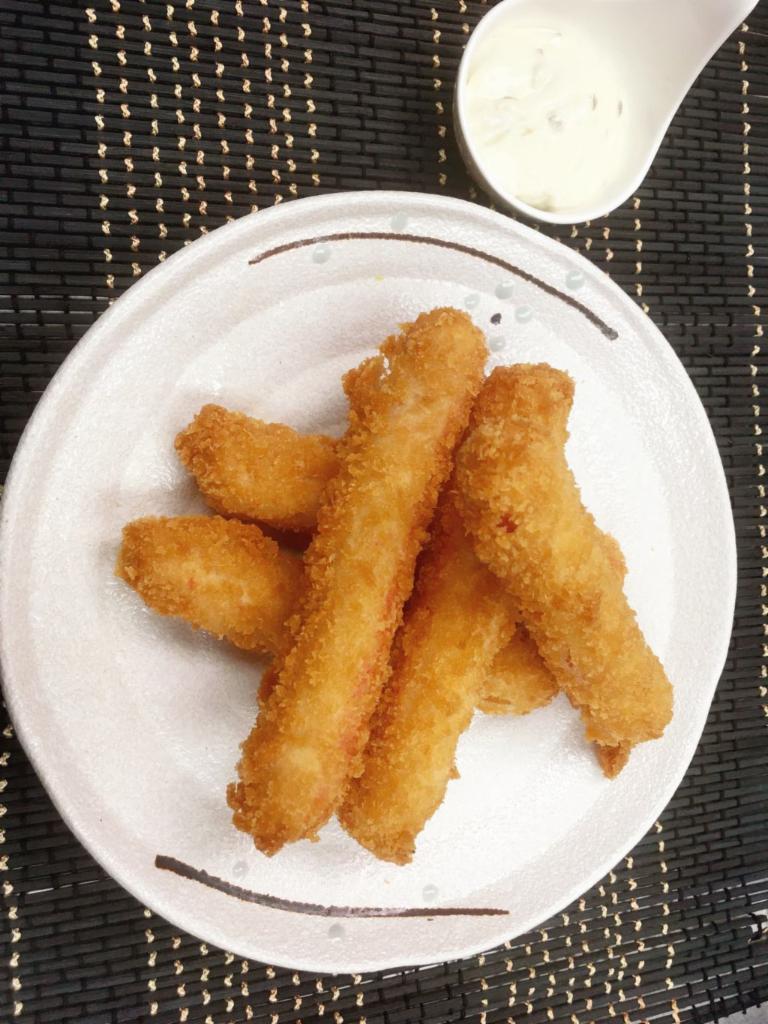 A9. Fried Crab Meat Sticks · 5 pieces.