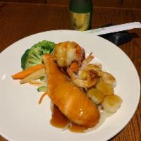 Seafood Teriyaki · Lobster, shrimp, scallop, salmon and vegetable.