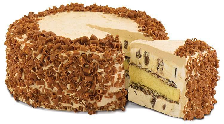 Sea-salt Caramel Ice Cream Cake 6 inch serves upto 8 · Kilwins Original Recipe Sea-Salt Caramel Ice Cream combined with our Sea-Salt Caramel Topping  and our own hot Fudge Topping, surrounds a delicious Kilwins baked yellow cake.  We then cover it in caramel frosting with caramel curls on the sides.  This is a sea-salt lovers dream!