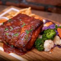 St Louis  style ribs · 1/2 rack with fries and veggies