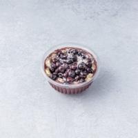 Harpell's Classic Acai Bowl · A base of acai, banana, blueberry and almond milk topped with sliced banana, blueberries, ch...