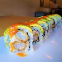 Scorpion Roll · House crab, fried shrimp, avocado and spicy peanut.