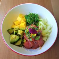 Classic Tuna Poke Bowl · Poke sauce, wakame salad, avocado, cucumber, mango, sushi rice