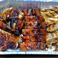 Holiday Feast Combo · 1/2 Chicken 1/2 Baby Back Ribs, Chicken Cutlet and Boneless Chicken thighs. Served with two ...