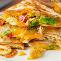 Chicken Quesadilla  · Lettuce tomatoes ranch cooked onions and peppers and mozzarella cheese