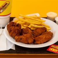 6 Piece Hot Wings Combo · Includes regular side and 32oz drink.