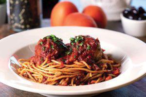 Spaghetti with Meatballs Pasta · Italy’s most popular pasta served with russo’s bolognese meat sauce or homemade marinara sau...