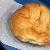 Sausage, Egg and Cheese Croissant Sandwich · Sandwich made with minced seasoned meat cooked inside of a casing. 