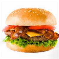 Bacon Cheeseburger · Hamburger topped with cheese and bacon.