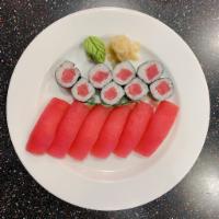 Tuna Sushi Combo · 6 pieces tuna & tuna roll.