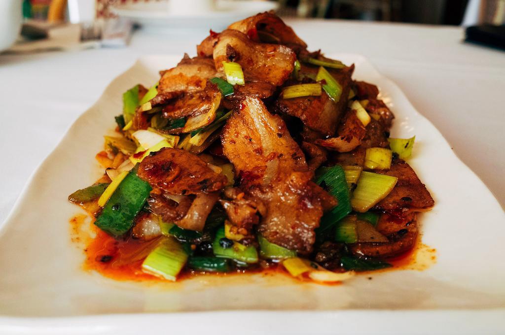 502. Double Sauteed Pork Dinner · Spicy.