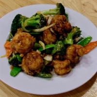 402. Jumbo Shrimp with Mixed Vegetables Dinner · Choice of mixed vegetables or choose 1 vegetable: (broccoli, string beans, snowpeas, eggplan...