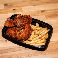 Small Wings Basket · 5 wings served with 1 sauce and french fries.