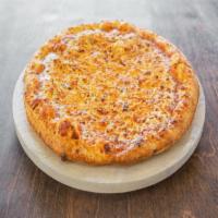 Six Cheese Pizza · Mozzarella, Parmesan, Gouda, feta, cheddar and bleu cheese.