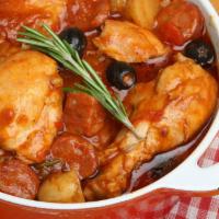 Pollo Guisado · Stewed chicken. Extra meat for an additional charge.