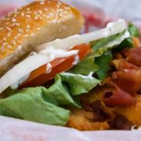 Chicken Bacon Ranch Wich’ · Crispy fried chicken basted with ranch dressing topped with bacon, lettuce, tomato, raw onio...