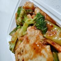 80. Chicken with Garlic Sauce · Served with white rice. Hot and spicy. 